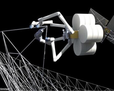 An artist's conception of SSL's DragonFly in orbit. Image courtesy of Tethers Unlimited.