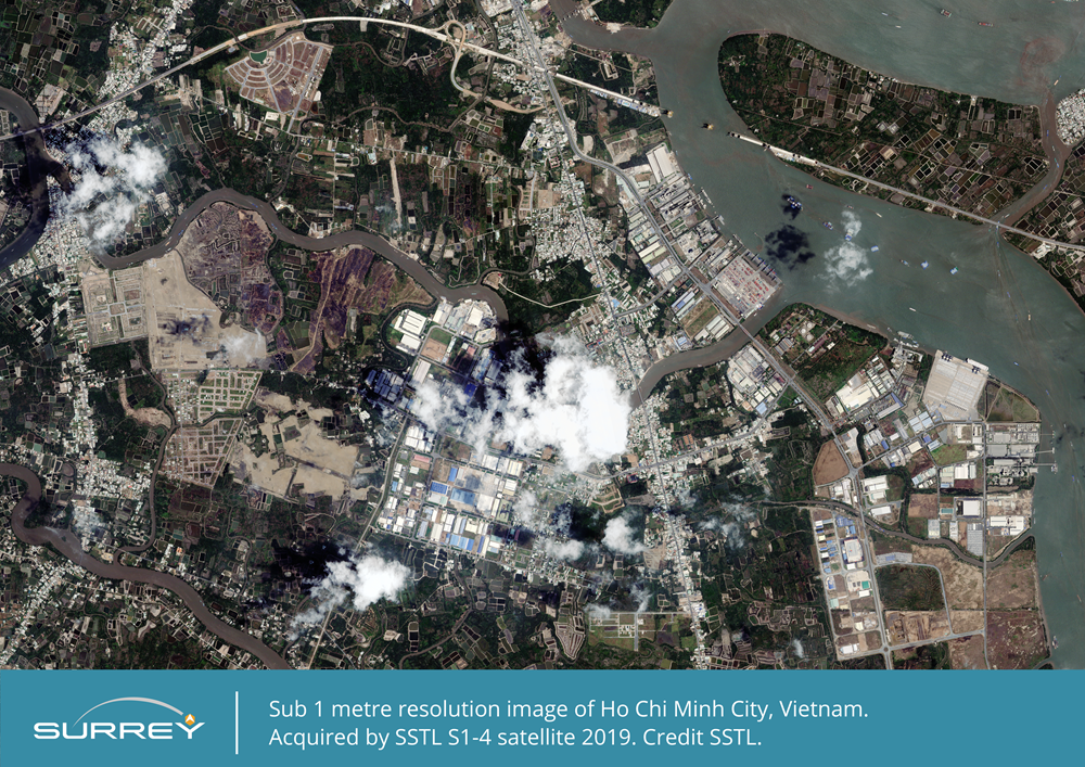 Sub 1 metre resolution image of Ho Chi Minh City, Vietnam acquired by SSTL S1-4 satellite, 2019. Credit SSTL.