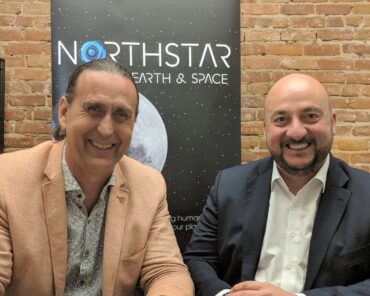 NorthStar Earth & Space CEO, Stewart Bain with Luxembourg’s Deputy Prime Minister, Minister of the Economy, Étienne Schneider. (CNW Group/NorthStar Earth & Space Inc.)