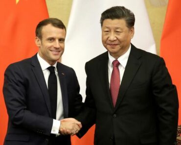 President Macron of France (left) with Chinese President Xi Jinping (right). Photograph courtesy of Reuters.