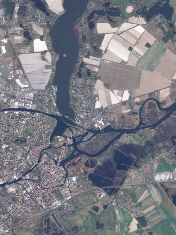 RapidEye last light image of Brandenburg, Germany. Image courtesy of Planet Labs Inc. All Rights Reserved.