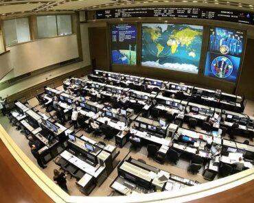 Employees of the Mission Control Center of Russia's Roscosmos State Corporation in the town of Korolev, Moscow Region, ahead of a live broadcast of the Soyuz MS-13 spacecraft undocking from the International Space Station (ISS) to head back to Earth. Image courtesy of Mikhail Japaridze/TASS