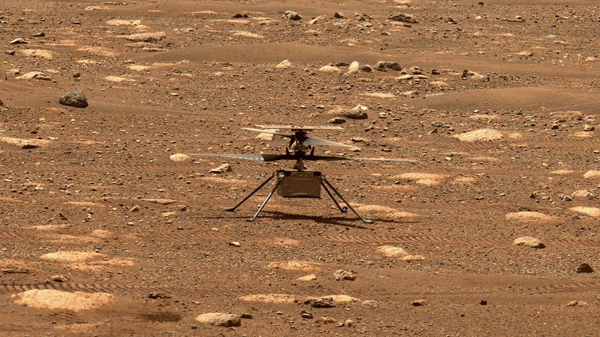 NASA’s Ingenuity helicopter unlocked its rotor blades, allowing them to spin freely, on April 7, 2021, the 47th Martian day, or sol, of the mission. Credit: NASA/JPL-Caltech/ASU.