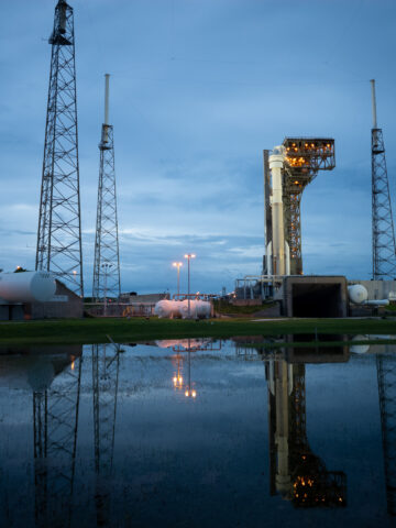 Image: A United Launch Alliance Atlas V rocket with Boeing’s CST-100 Starliner spacecraft aboard is seen on the launch pad at Space Launch Complex 41 ahead of the Orbital Flight Test-2 mission, Monday, Aug. 2, 2021 at Cape Canaveral Space Force Station in Florida. (NASA)