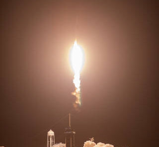 A SpaceX Falcon 9 rocket, topped with the uncrewed Dragon spacecraft, soars upward after lifting off from NASA Kennedy Space Center’s Launch Complex 39A in Florida at 3:14 a.m. on Aug. 29, 2021. Dragon will deliver new science investigations, supplies, and equipment to the International Space Station for NASA and SpaceX’s 23rd commercial resupply services mission.