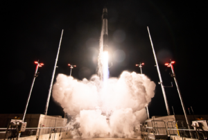 Electron lifts off from Launch Complex 2 in Virginia. Image credit Rocket lab