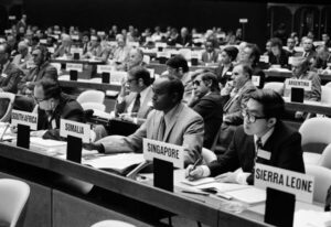 Third Session of the Third United Nations Conference on the Law of the Sea, meeting of the Second Committee, Geneva, Switzerland, 4 April 1975. Credit United Nations