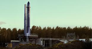 Orbex Prime rocket at Kinloss test stand. Credit Orbex