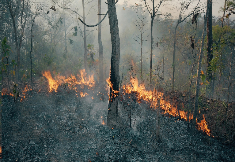 Increasing frequency and severity of forest fires as global average temperature rise, Credit: Canva Stock Photos