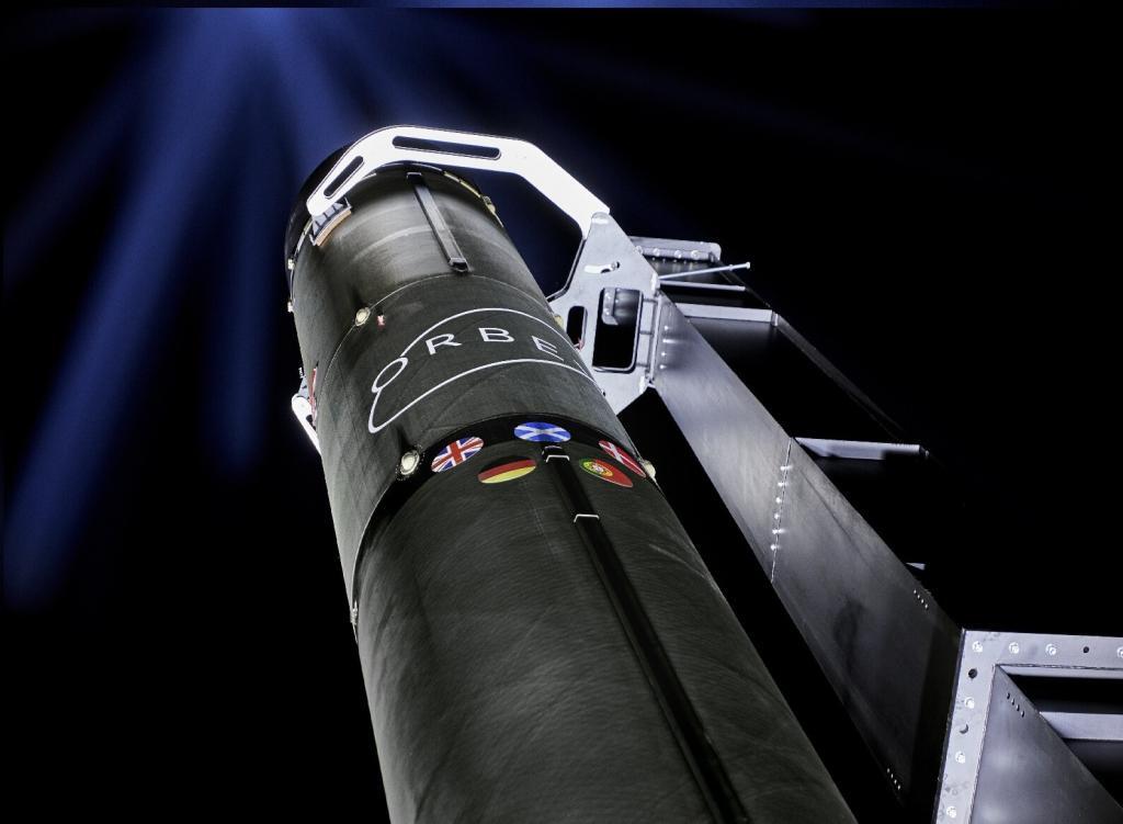 Upwards view of Orbex Prime rocket. Credit Orbex
