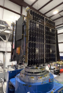 Acrturus, the first MicroGEO satellite from Astranis undergoing vibe testing. Credit Astranis