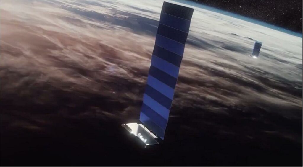 SpaceX Starlink satellites. Credit SpaceX
