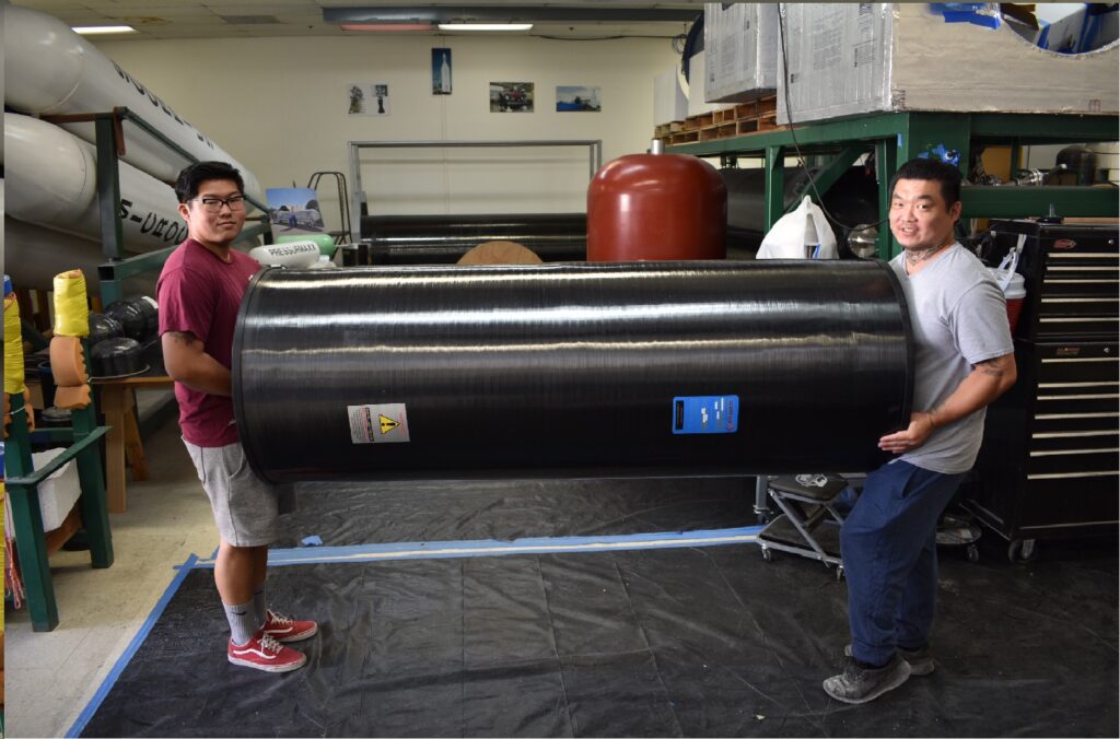 Daniel Yim, Senior Composite technician and son with the composite . Credit Scorpius Space 