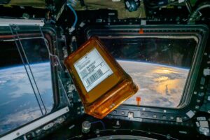 AWS Snowcone drive on the ISS during the Axiom Space AX-1 mission. Credit Amazon