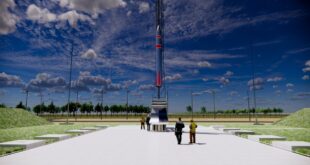 An artist’s impression of a rocket on the launch pad at the finished Koonibba Test Range. Credit Southern Range