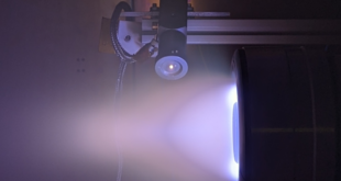 Hall Effect Space Thruster, built in the UK by Pulsar Fusion undergoing testing at the University of Southampton. Credit Pulsar Fusion