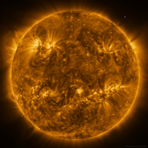 The Sun as seen by Solar Orbiter in extreme ultraviolet light from a distance of roughly 75 million kilometres. Credit: ESA & NASA/Solar Orbiter/EUI team