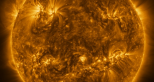 The Sun as seen by Solar Orbiter in extreme ultraviolet light from a distance of roughly 75 million kilometres. Credit: ESA & NASA/Solar Orbiter/EUI team