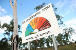 A roadside fire danger warning sign in Australia. Credit: iStock/hidesy.