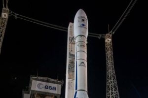 Vega VV23 on launch pad. Credit ESA/Arianespace