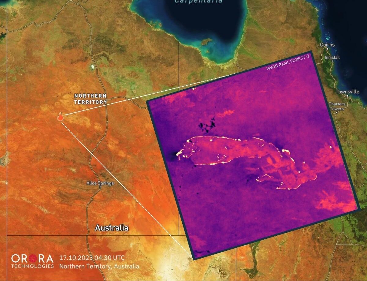 Northern Territory Australia image using OroraTech imaging . Credit OroraTech
