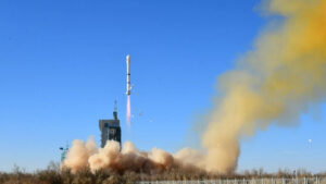 A Long March 2C rocket carrying MISRSAT-2 and two other satellites lifts off from Jiuquan Satellite Launch Center on Dec. 4, 2023. Credit Ourspace