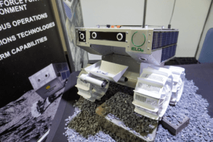 A lunar rover prototype at the Australian Space Forum. Credit ELO2