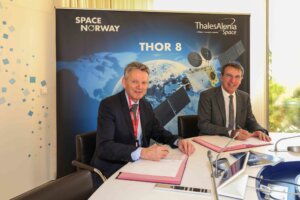Thor 8 contract signing between Space Norway and Thales Alenia Space
