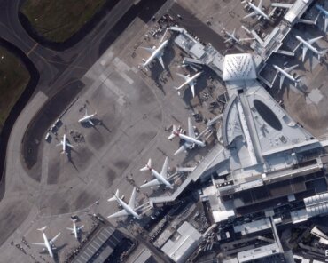 A BlackSky very high-resolution first light image captured over Sydney International Airport