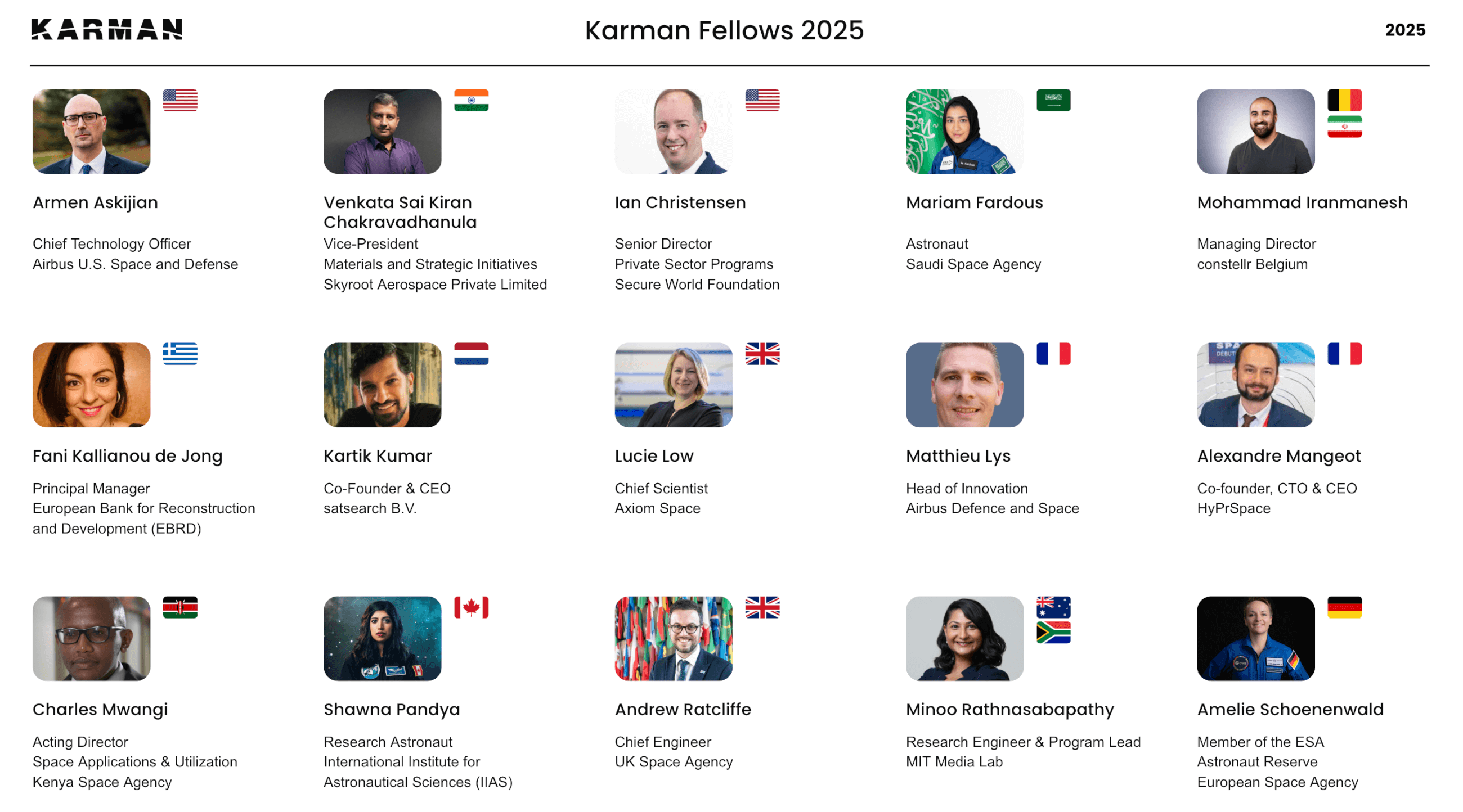 The Karman Project Announces the 2025 Karman Fellows