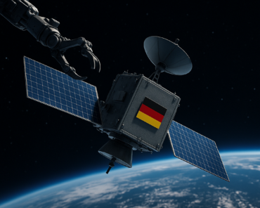 German satellite attacked in space; Created with ChatGPT