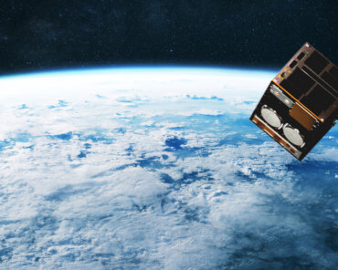 Amazing blue planet earth with ocean, clouds and continents in open space on the starry sky. Credit: Open Cosmos