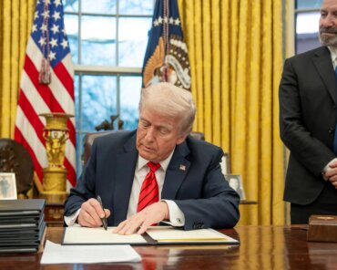 President Trump Signs Executive Orders in the Oval Office in Jan 2025; Credits: White House
