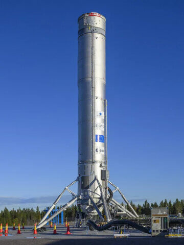 Europe's Reusable Rocket Prototype Themis is Installed on its Launch Pad