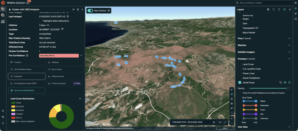 TracPlus and OroraTech have announced a two-way data integration that brings aircraft tracking and aircraft drop intelligence together with space-based perimeter insights in real time