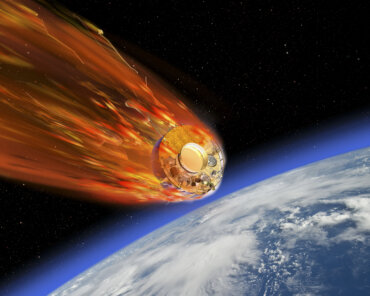 A satellite burning up as it travels through Earth's atmosphere. Credit ESA