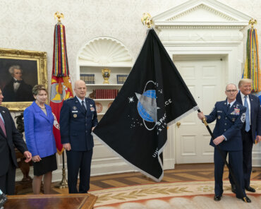 Space Force Flag in the White House in 2020. Credit Space Force