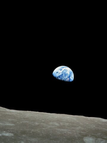 Earthrise, taken during the Apollo 8 Mission