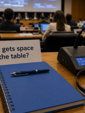 A place at the table is only the beginning. The future of the space sector depends on who gets to contribute—not just who gets invited to listen. Image AI generated