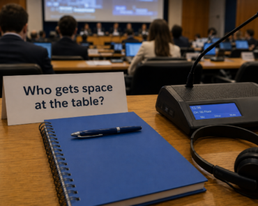A place at the table is only the beginning. The future of the space sector depends on who gets to contribute—not just who gets invited to listen. Image AI generated