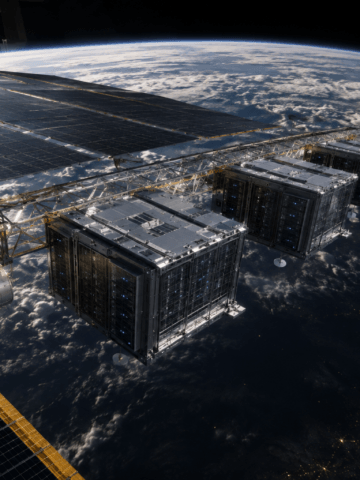 AI rendering Space Data Centre
