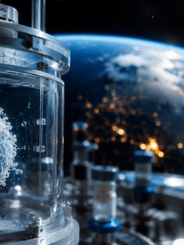 A therapeutic immune cell inside a microgravity research environment. Project EOS explores whether space-enabled biomedical research could help unlock the next generation of autoimmune cell therapies.
Illustration: AI-generated
