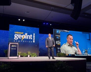 MG Paul Lynch at GEOINT; Credits:SpaceWatch.Global