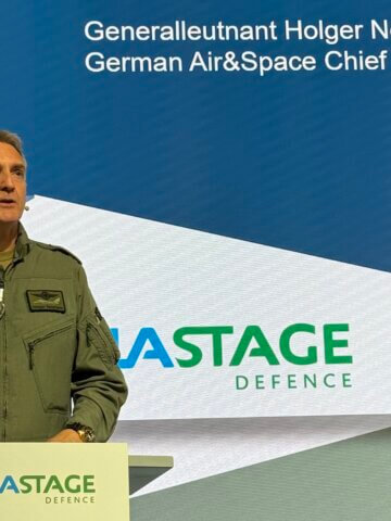 German Air and Space Chief, Lieutenant General Holger Neumann at ILA; Credits SpaceWatch.Global
