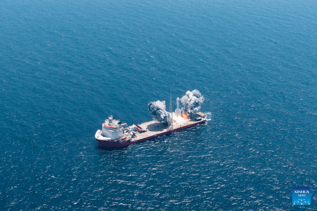 China's Gravity-1 Rocket Launches Nine Payloads into Orbit from the East China Sea