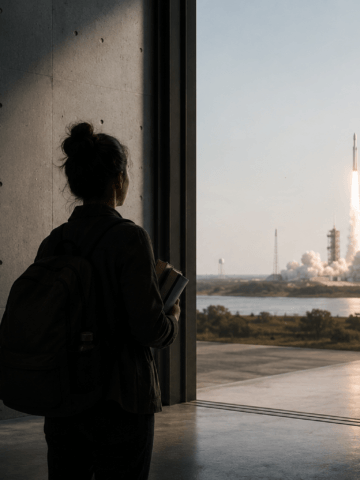 The path into the space sector is not equally accessible to everyone. Credit: SpaceWatch.Global / AI generated