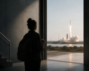 The path into the space sector is not equally accessible to everyone. Credit: SpaceWatch.Global / AI generated