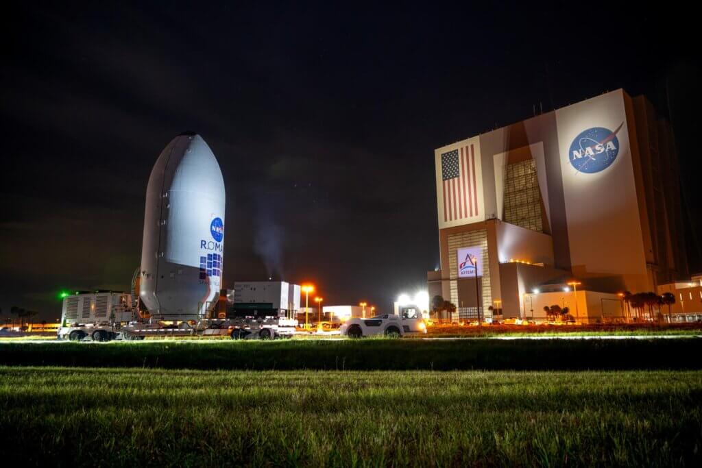 NASA’s Roman Space Telescope Arrives at Complex 39A Ahead of 30 August Launch