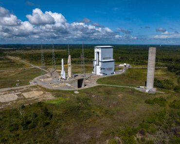 Ariane 6 launch zone with Sentinel-1D. Credit: ESA/CNES/Arianespace/ArianeGroup/Optique video du CSG–T. Leduc