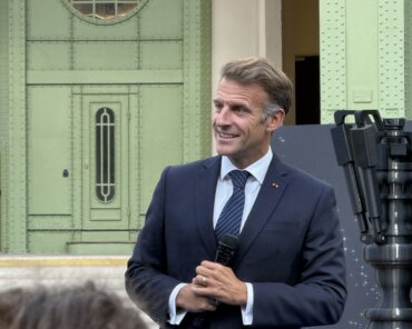 French President Macron at the International Space Summit, Credits: SpaceWatch.Global